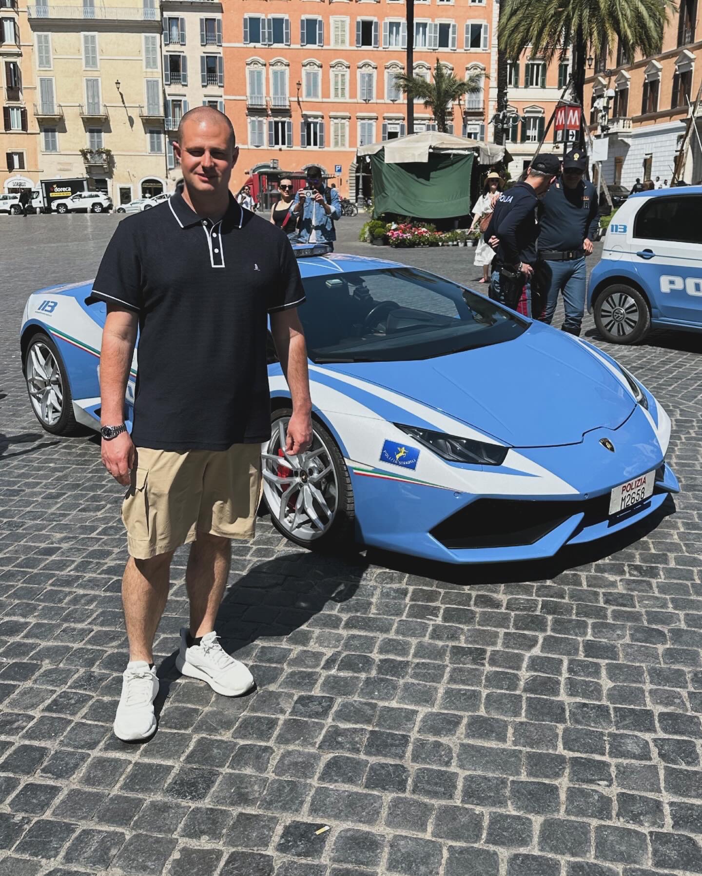Justin Calabrese In Italy with Lamborghini