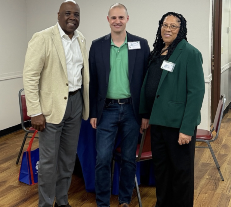 Justin Calabrese at University of Hartford with President Lawrence Ward